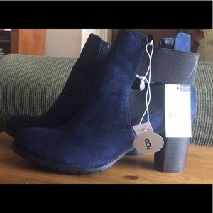 Navy Blue Heeled Booties